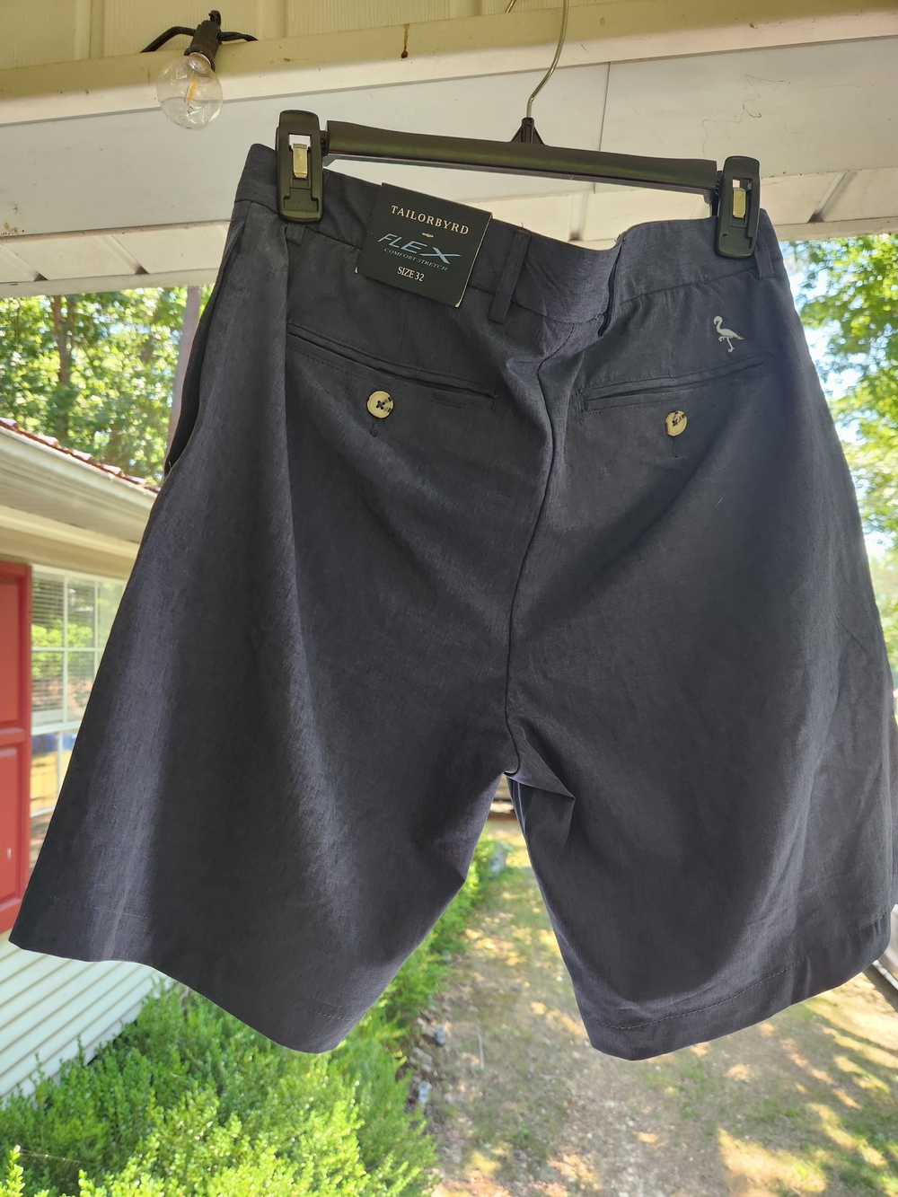 Tailorbyrd Men's Dark Navy Stretch Flat Front Shorts
